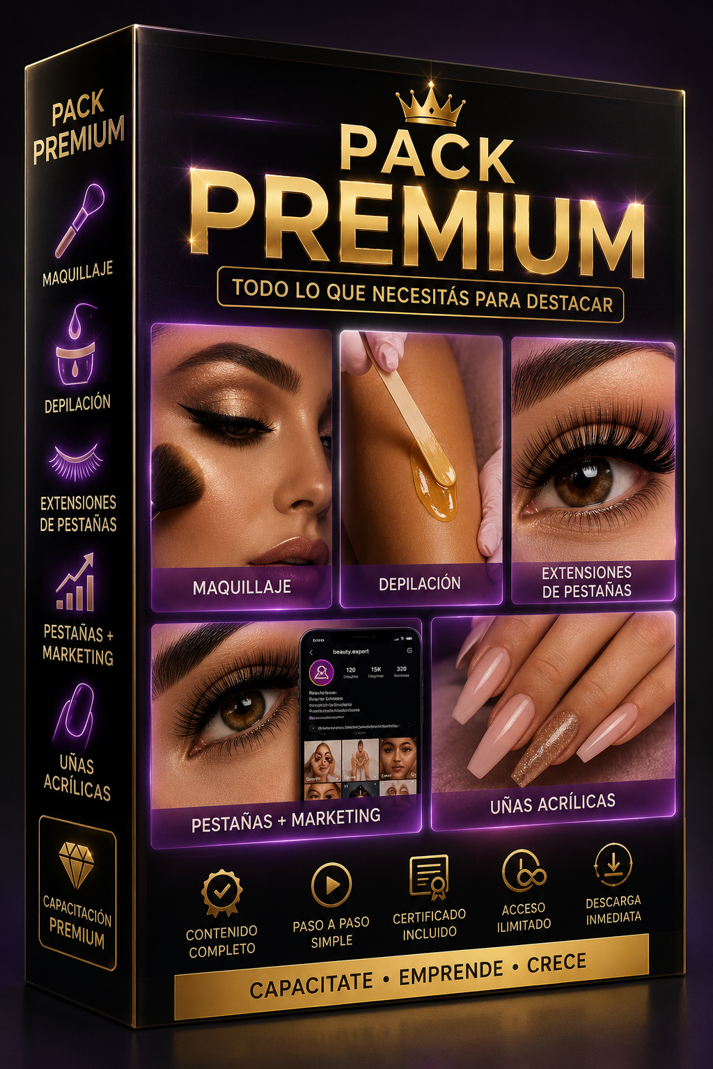 PAQUETE PREMIUM 5 EN 1 Emprende En Belleza Desde Cero